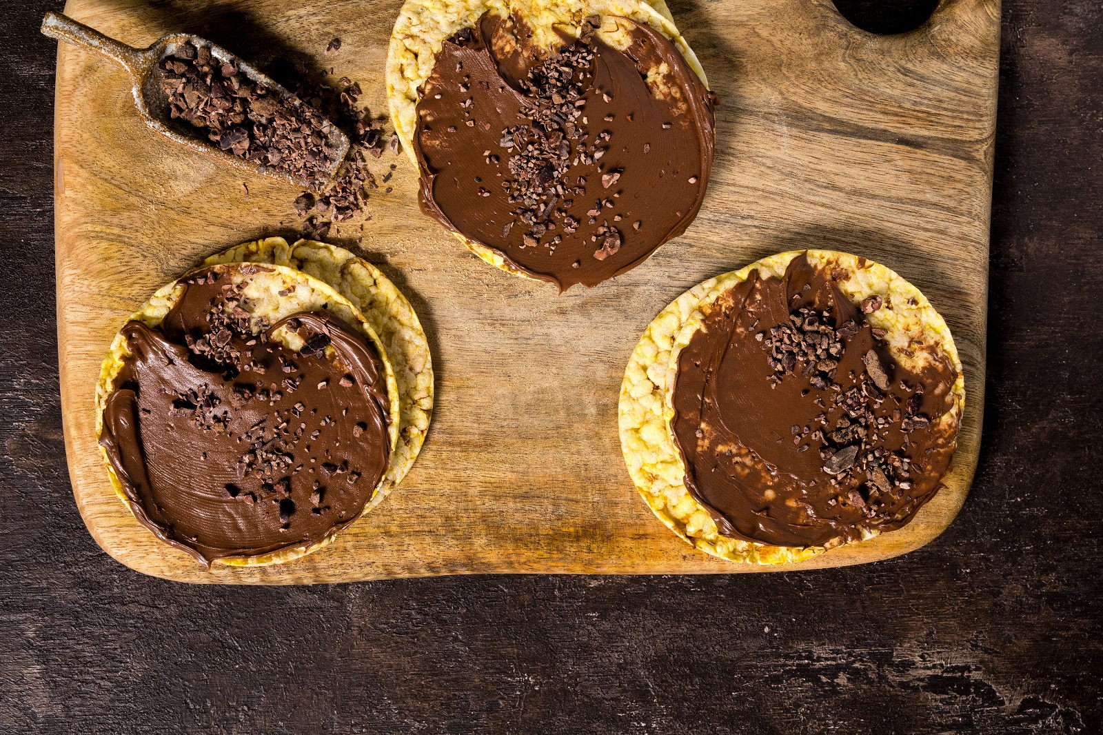 CORN THINS slices with Nutella & Cacao Nibs